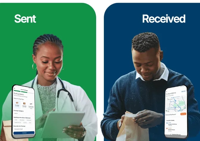 A clinician sends a prescription order on TumaBoda and a patient receives it